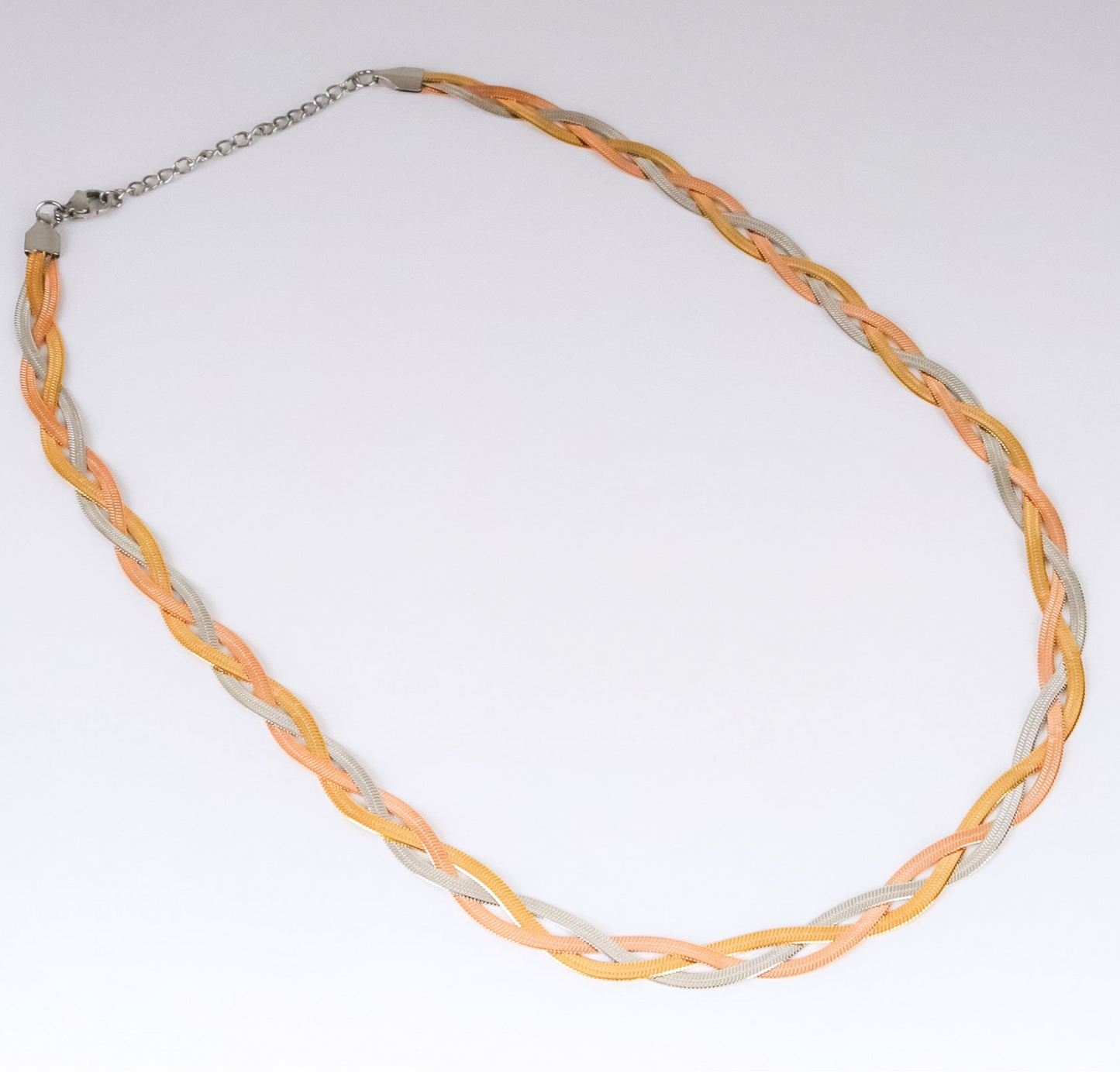 Necklace - Stainless steel 3 colors strand