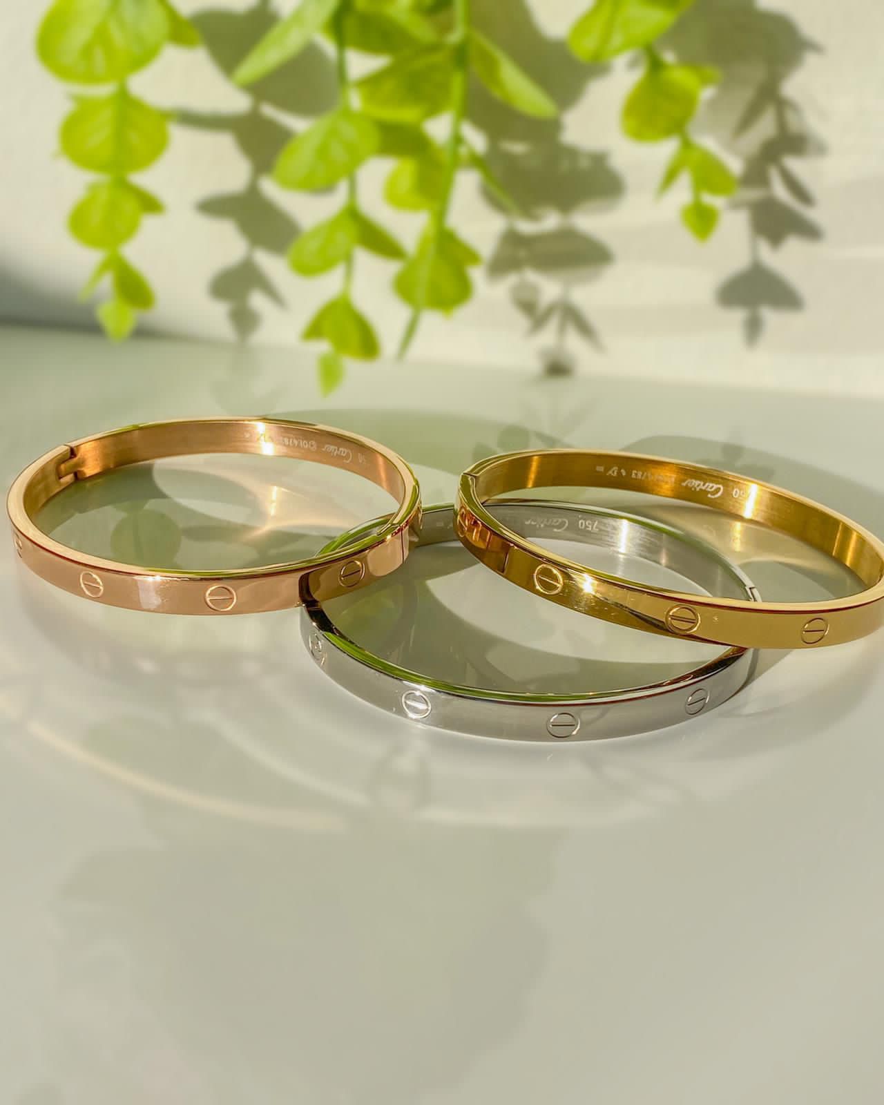 Stainless steel- 3 colors bangles small size
