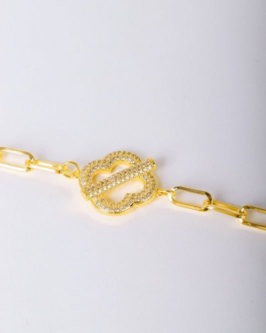 Bracelet - Gold zircon flower