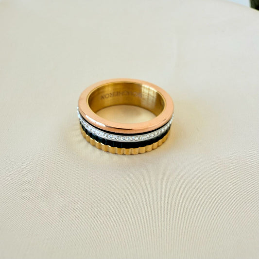 Stainless Steel - ring size 9 luxury trend shape