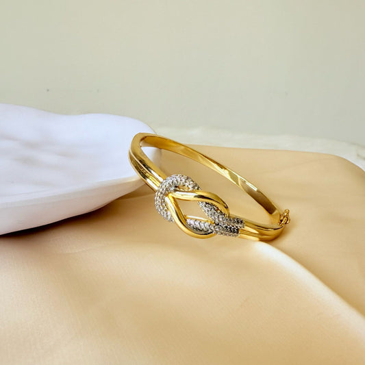 Bracelet - Gold-plated bangle royal chain