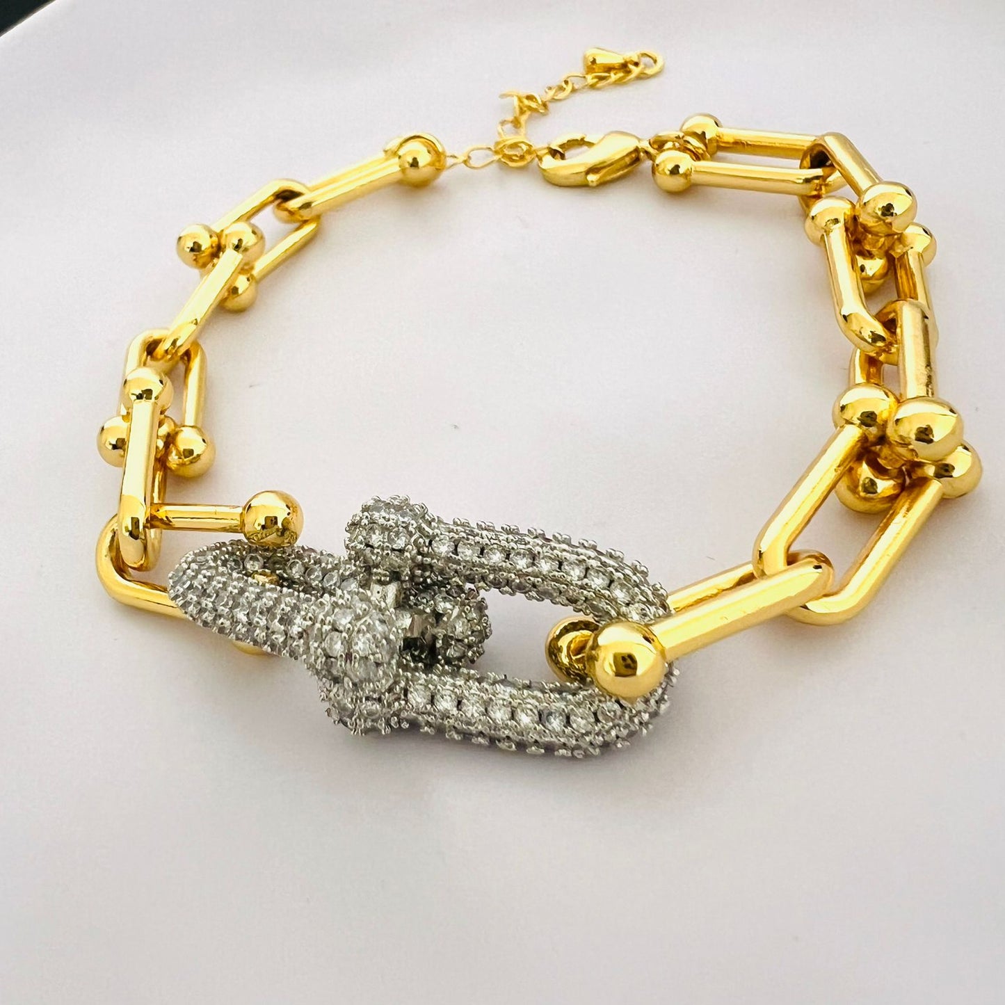 Bracelet - Gold trend zircon chains