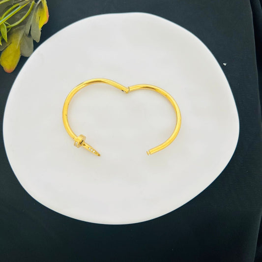 Stainless steel- nail Zircon bracelet