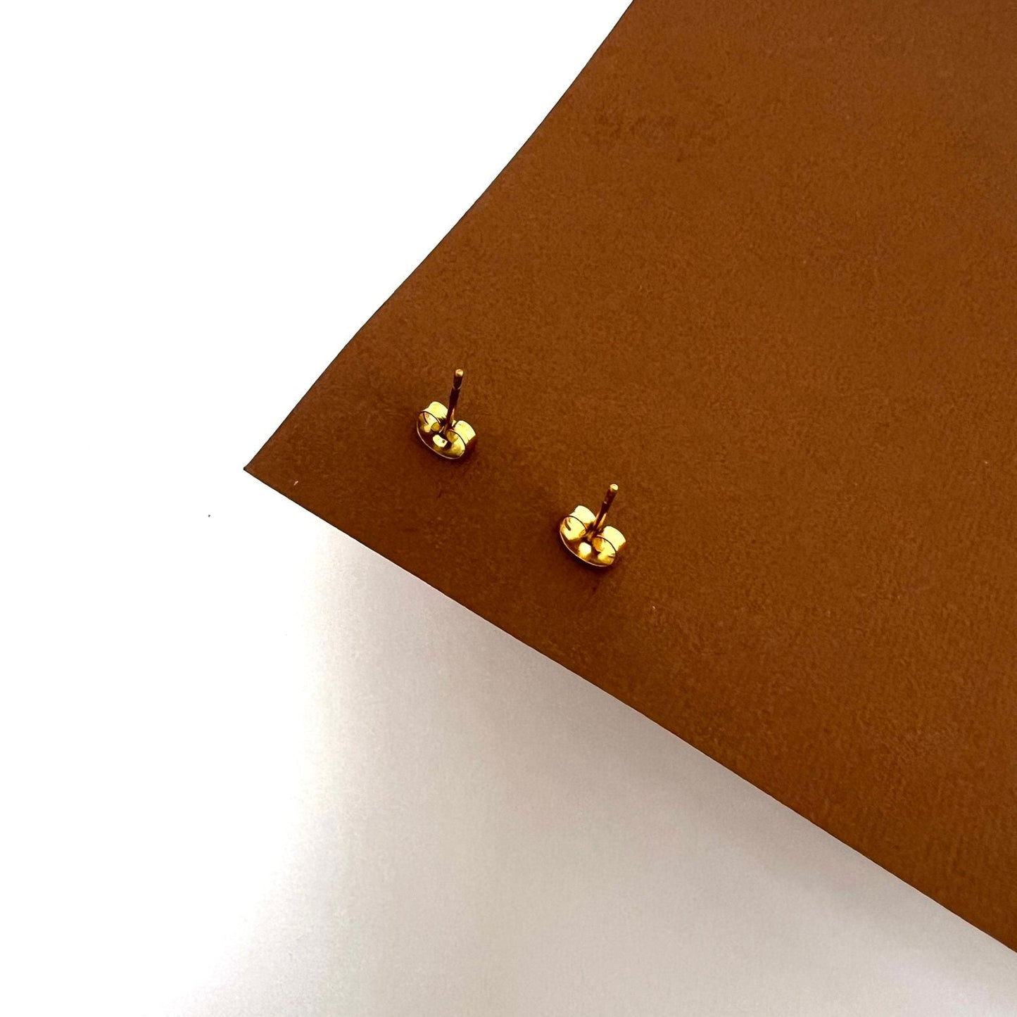 Earrings -  Stainless steel simple zircon stone