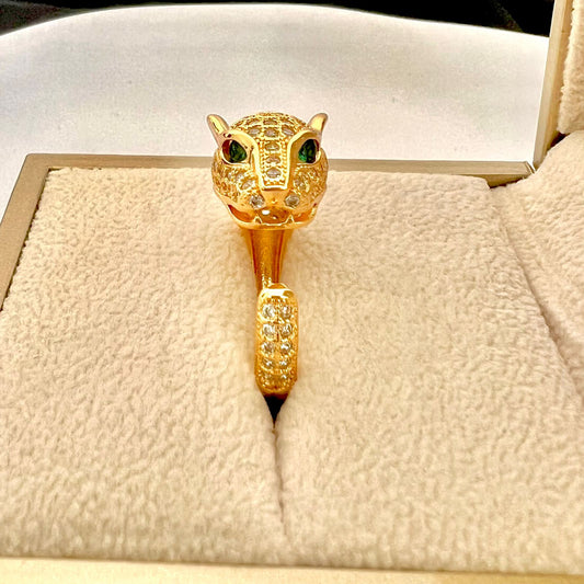 Ring - ring free size head green eyes