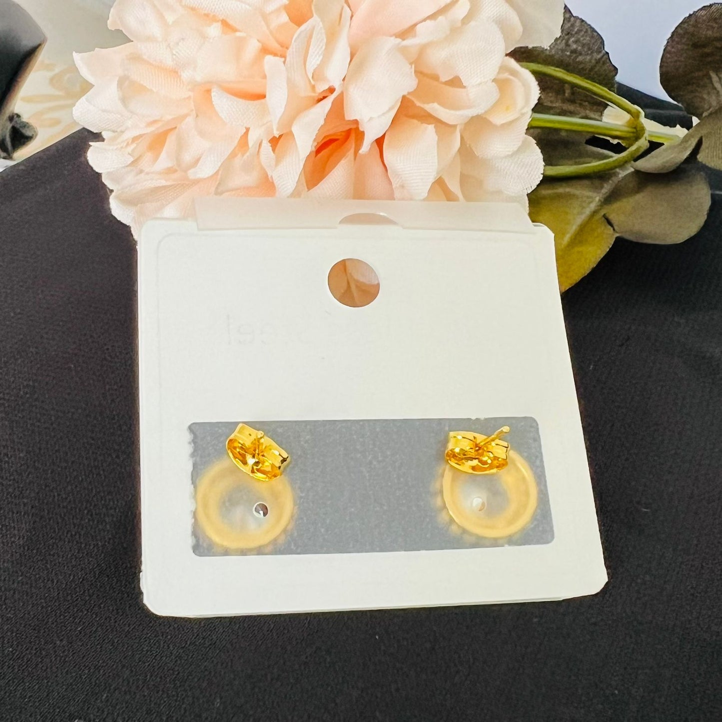 Earrings -  Stainless steel big zircon circle