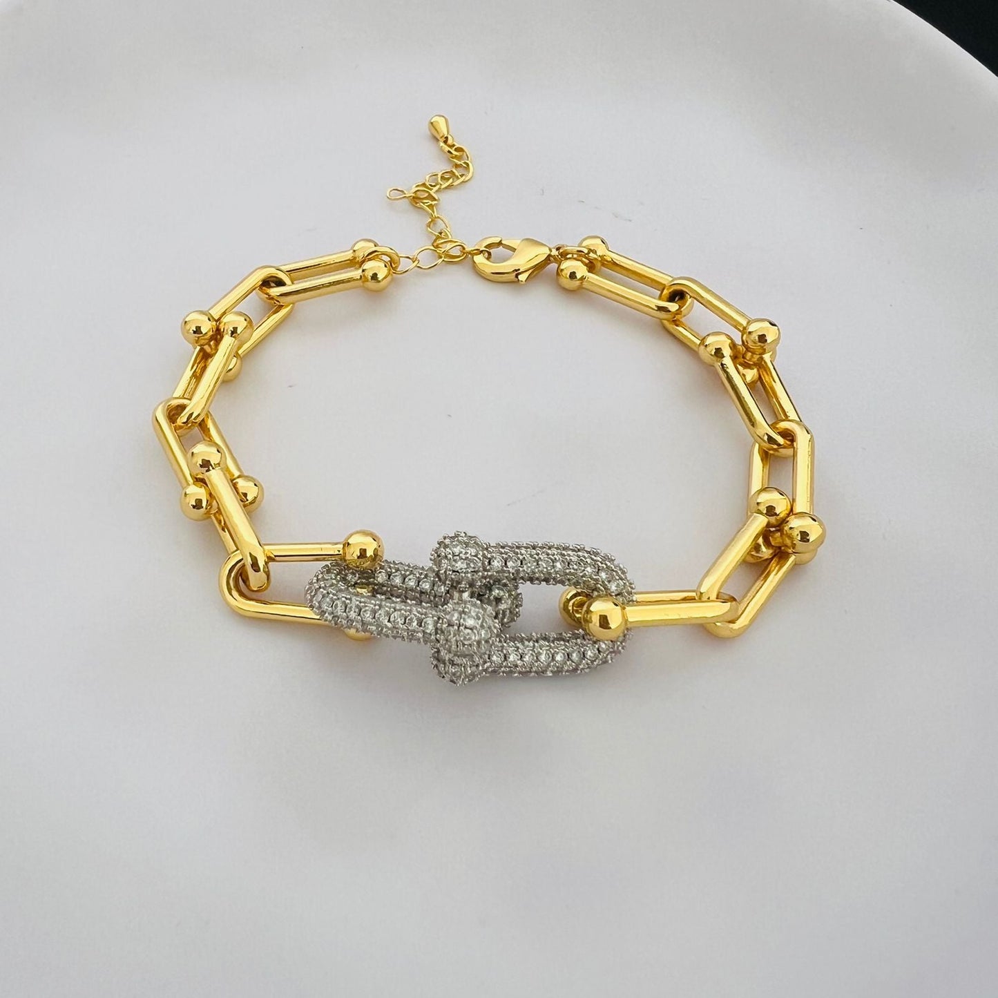 Bracelet - Gold trend zircon chains