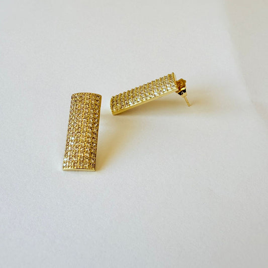 Earring - Simple rectangle zircon shape
