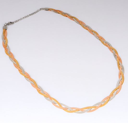 Necklace - Stainless steel 3 colors strand