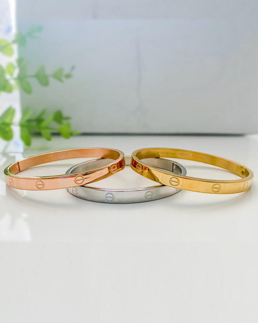 Stainless steel- 3 colors bangles small size
