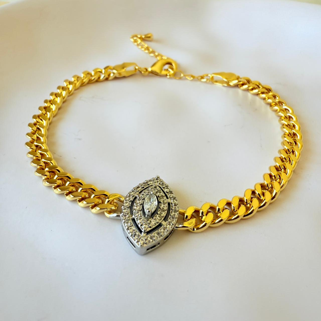Bracelet - Gold-plated bracelet glowy design