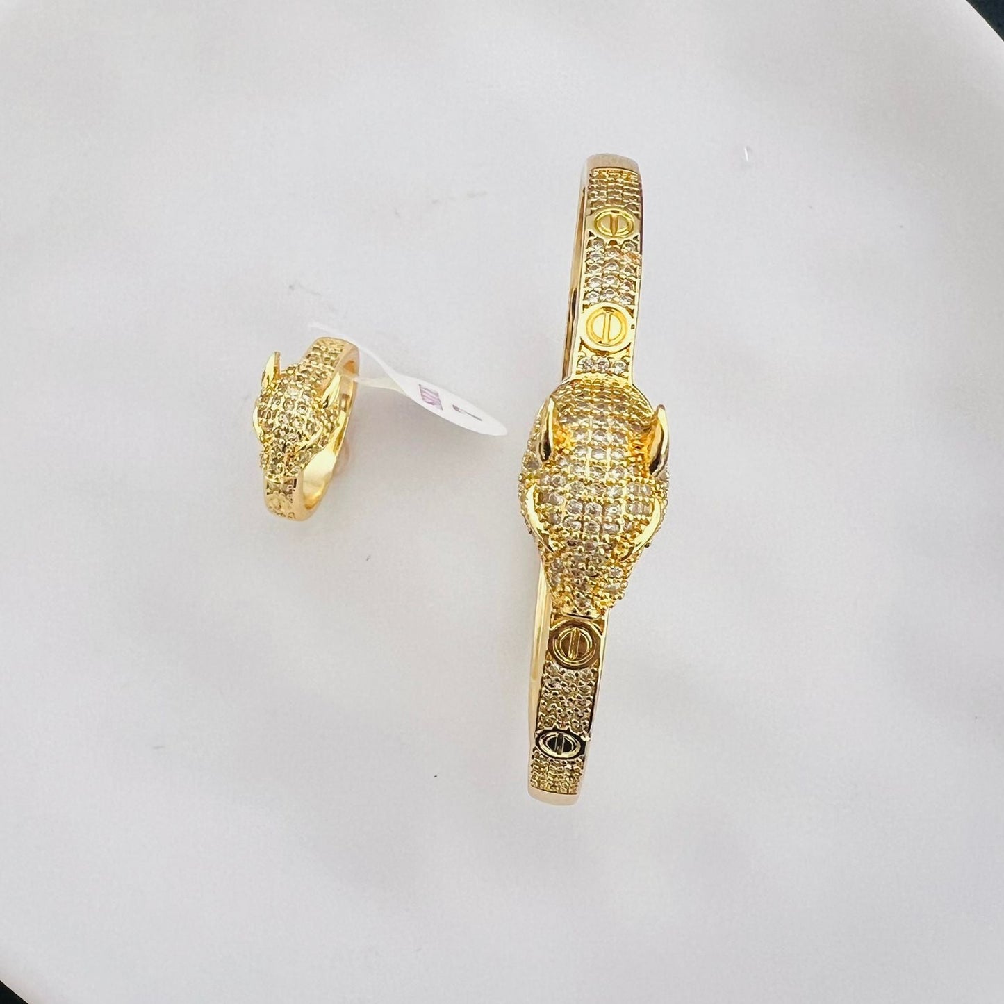 Sets - 2 pieces bracelet and ring trend zircon stones