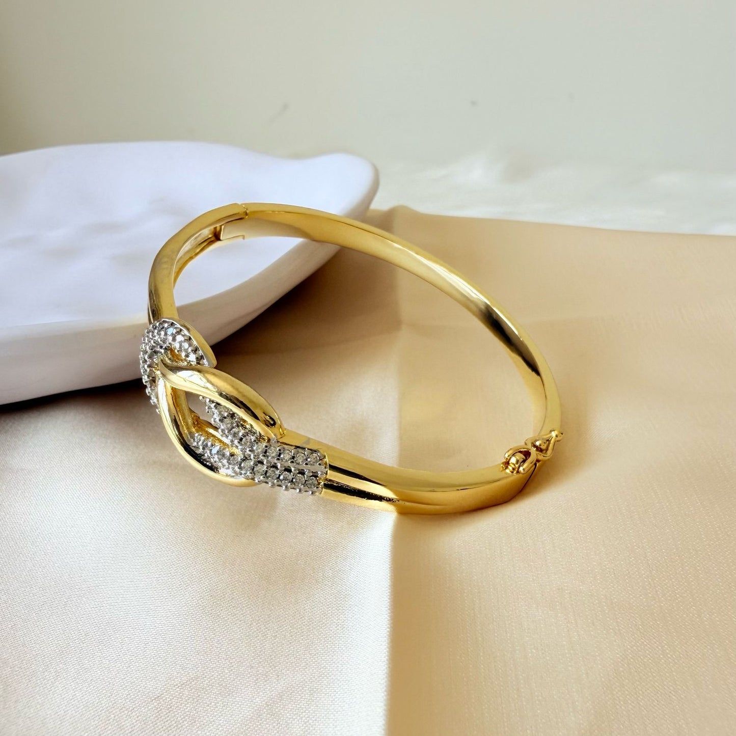 Bracelet - Gold-plated bangle royal chain