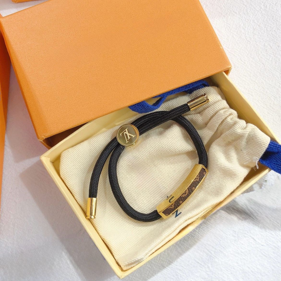 Stainless steel- Gold-brown trendy black Bracelet