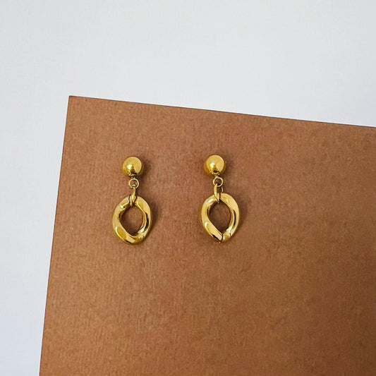 Earrings -  Stainless steel small pendant