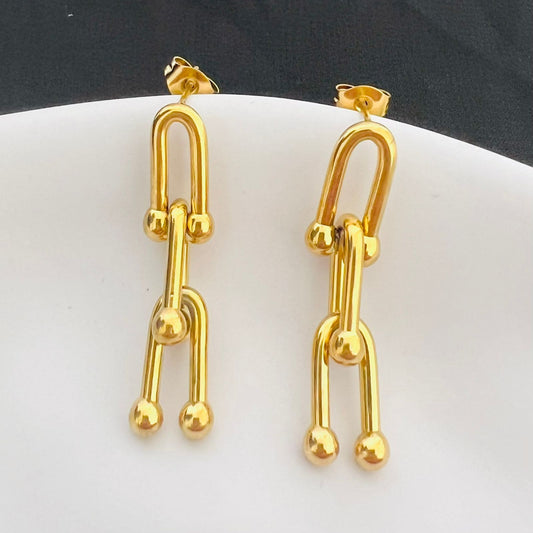 Earrings -  Stainless steel chains