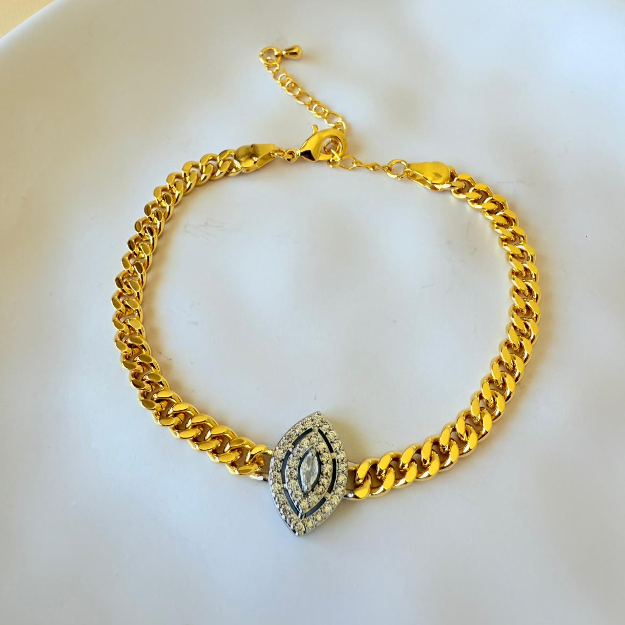 Bracelet - Gold-plated bracelet glowy design