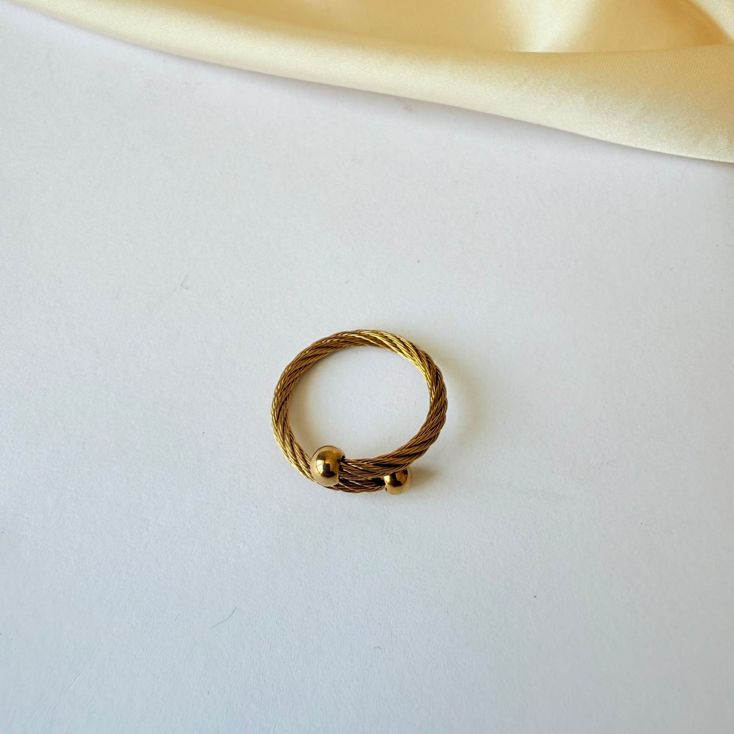 Ring - Gold-plated ring free size twisted nail