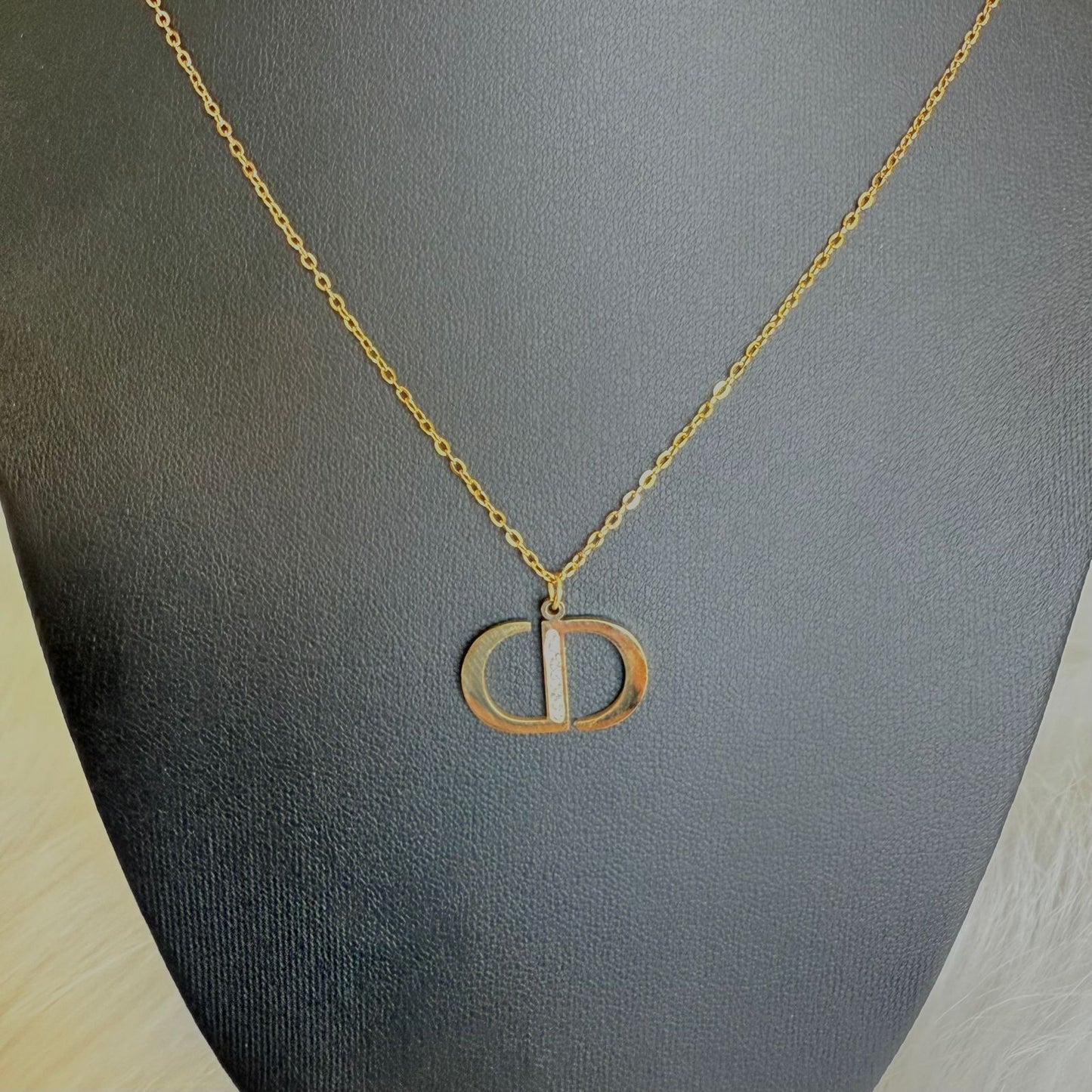 Stainless Steel- Simple chain with double D letter
