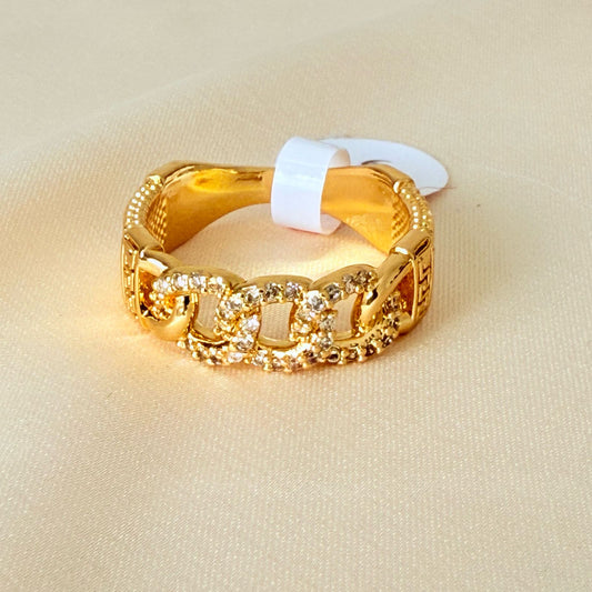 Ring size 6/7/8/9 - Gold zircon circles