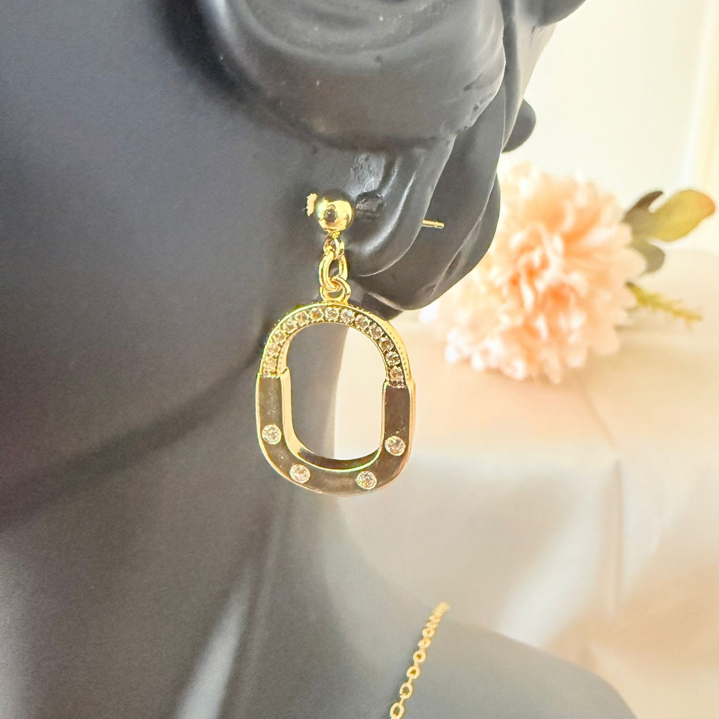Set - 2 pieces necklace and earrings zircon circle