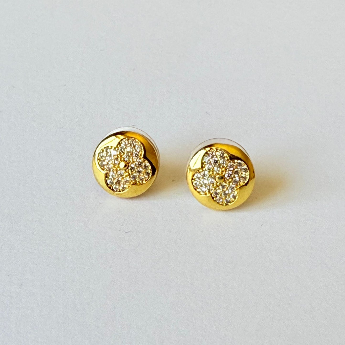Earring - Simple small clover zircon