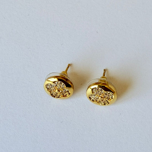 Earring - Simple small clover zircon