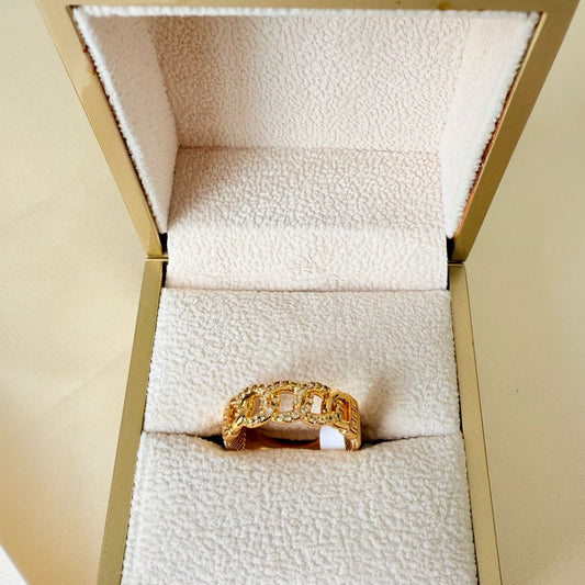 Ring size 6/7/8/9 - Gold zircon circles