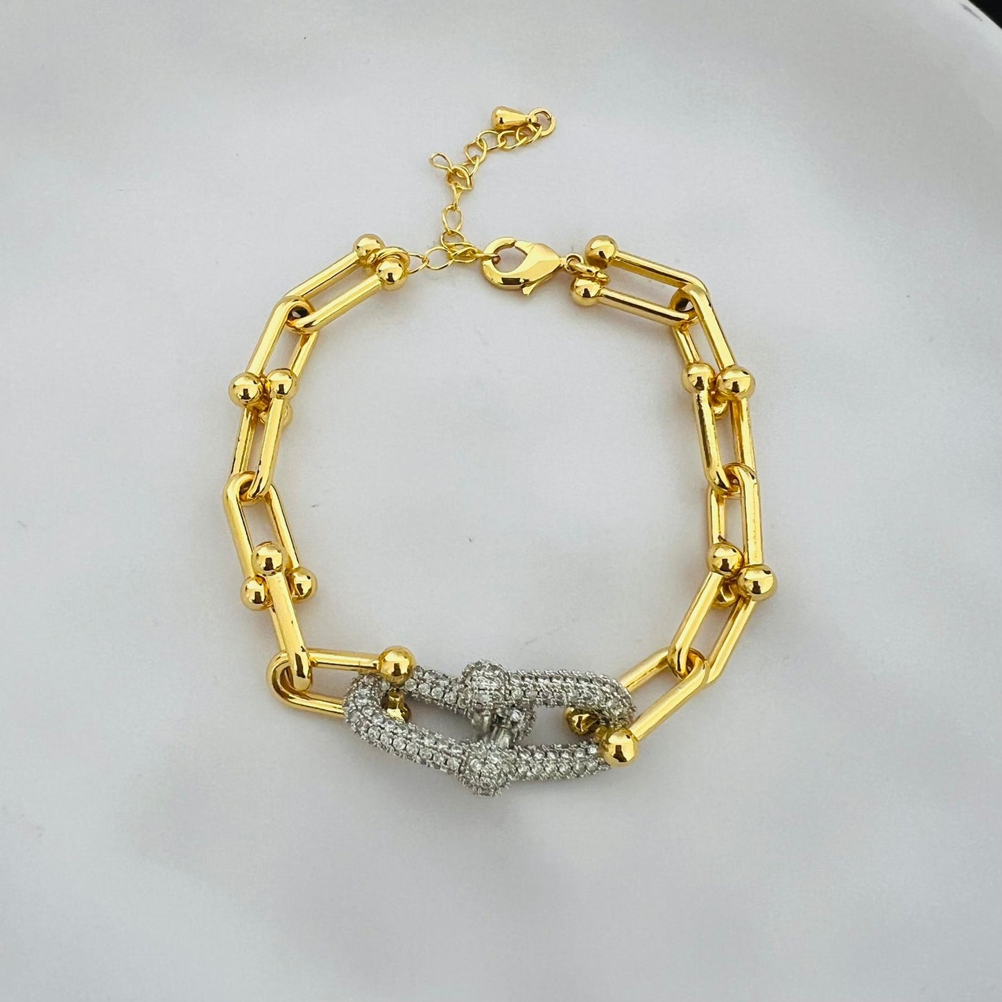 Bracelet - Gold trend zircon chains