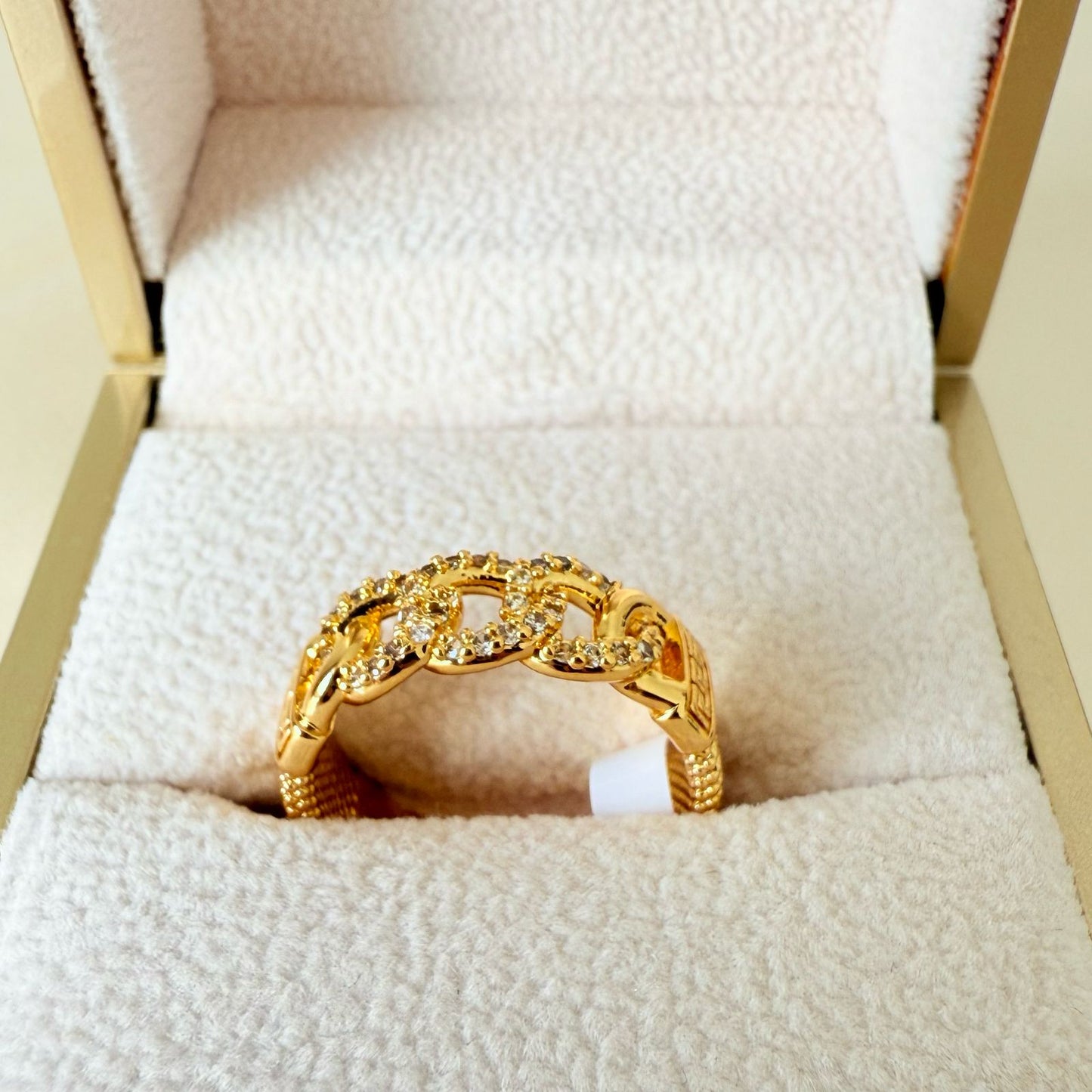 Ring size 6/7/8/9 - Gold zircon circles