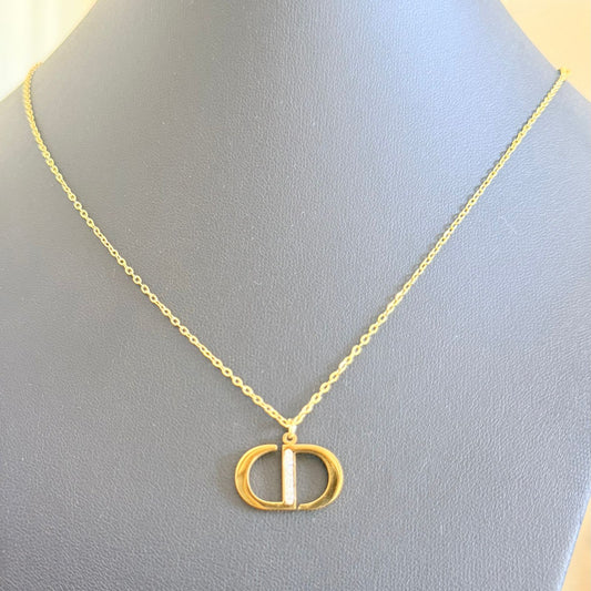 Stainless Steel- Simple chain with double D letter
