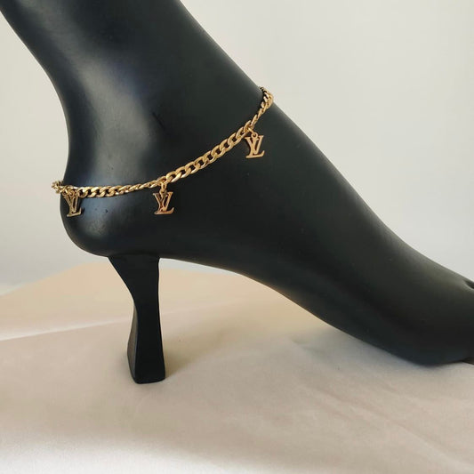 Anklet - Stainless Steel gold chain letters