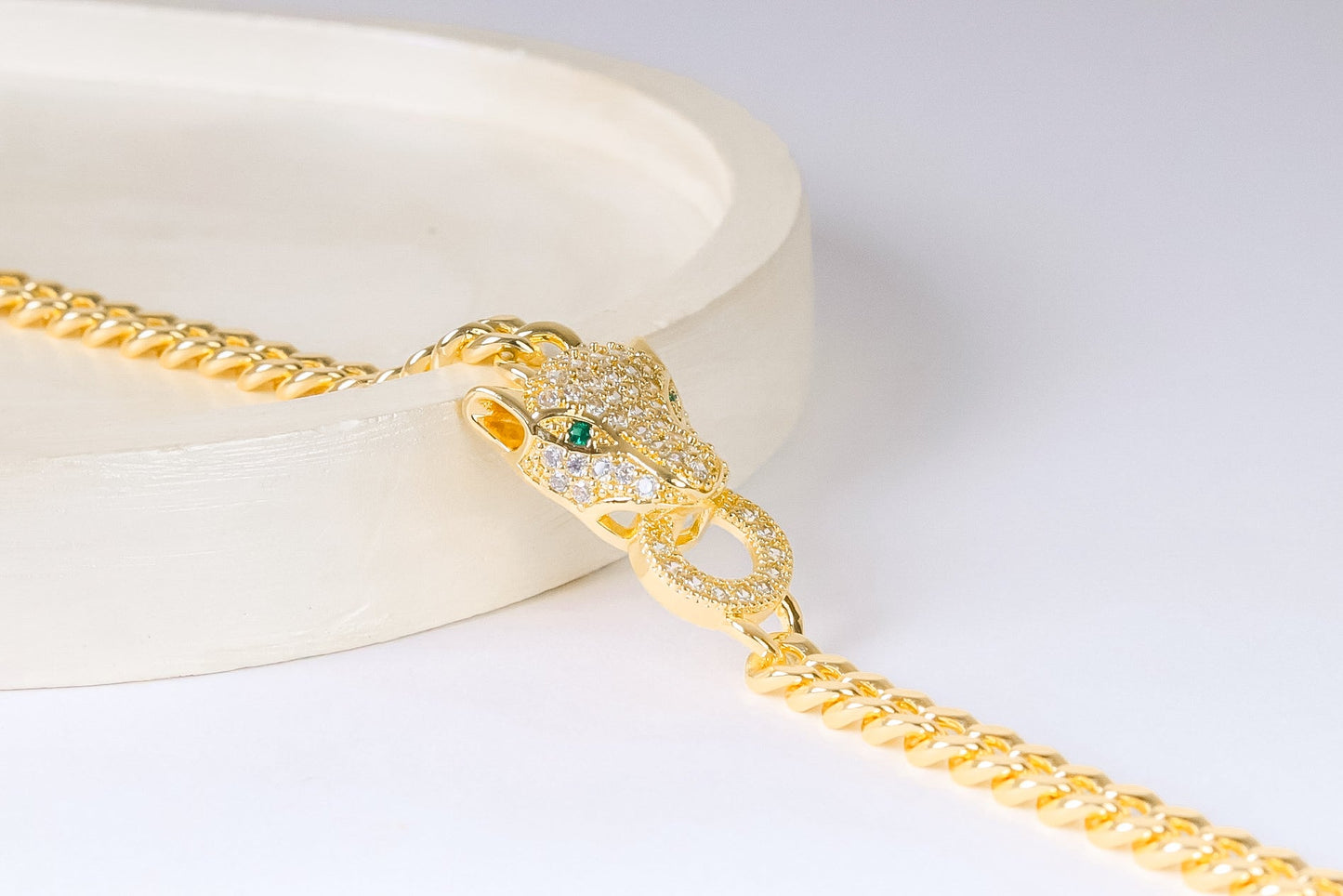 Bracelet - Tiger zircon stones with green eyes