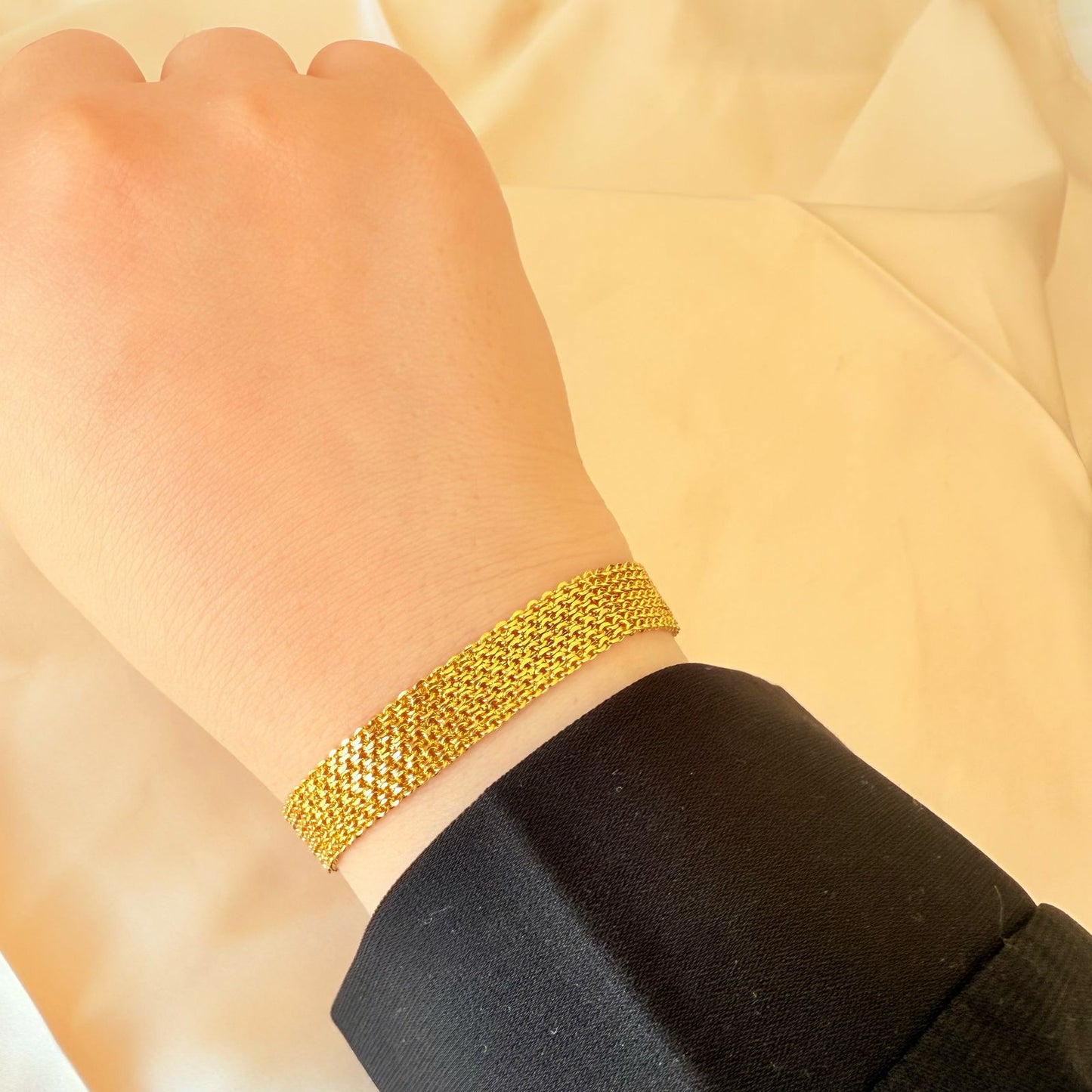 Bracelet - wide gold bracelet